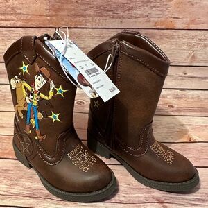 Kids' Brown Cowboy Boots with Fun Character Design